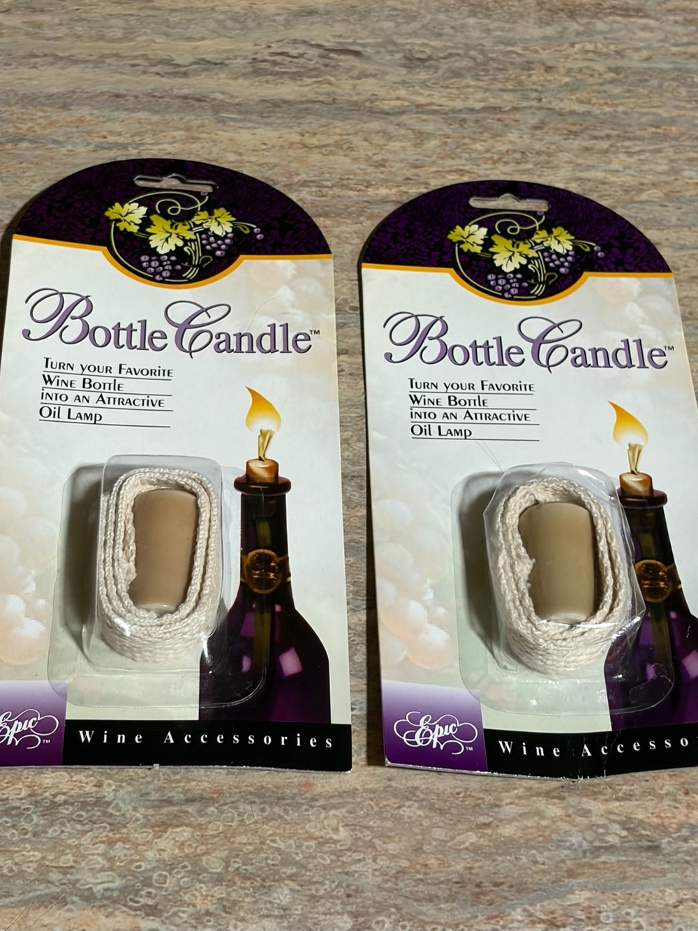 Wine Bottle Oil Lamp Wicks — Beige and White